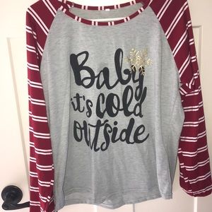 Boutique Christmas Tee- “Baby it’s Cold Outside”